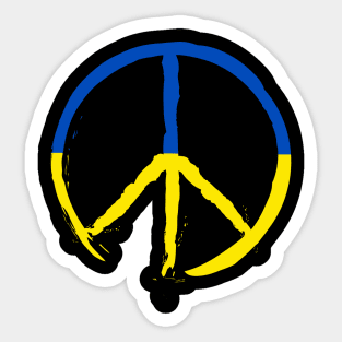 Ukraine Flag Peace Symbol Sticker